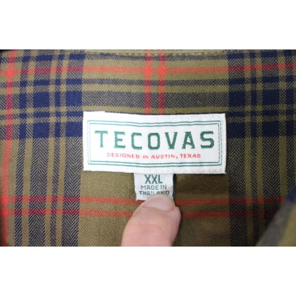 Tecovas Mens 2XL Western Cowboy Pearl Snap Plaid Button Up Shirt H900 - Picture 3 of 4